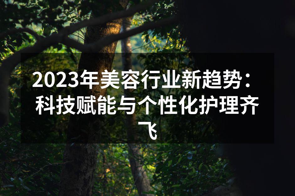 2023年美容行业新趋势：科技赋能与个性